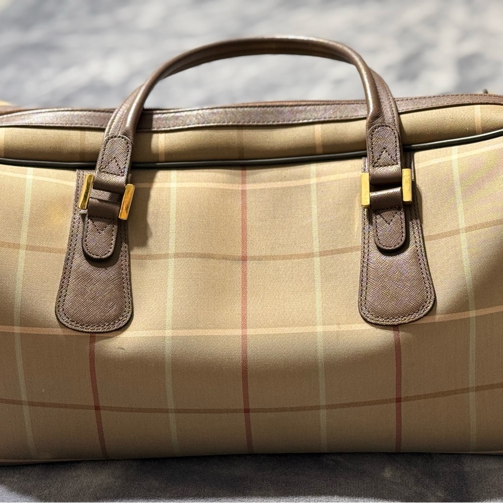 Burberry Plaid Handbag - Brown and Tan - Picture 6 of 8